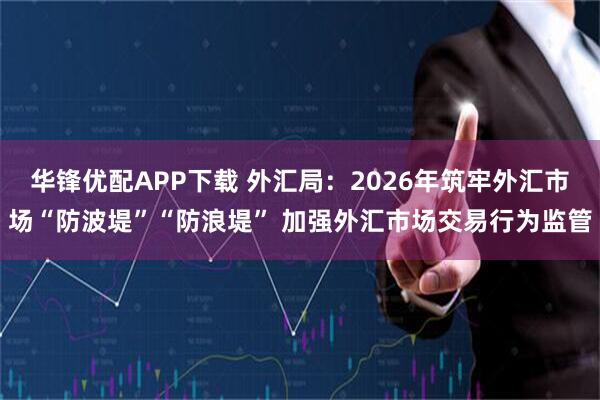 华锋优配APP下载 外汇局：2026年筑牢外汇市场“防波堤”“防浪堤” 加强外汇市场交易行为监管